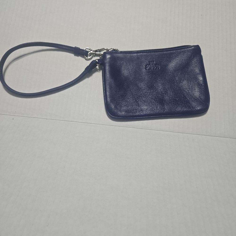 Rowallan Leather Wallet Navy Wristlet